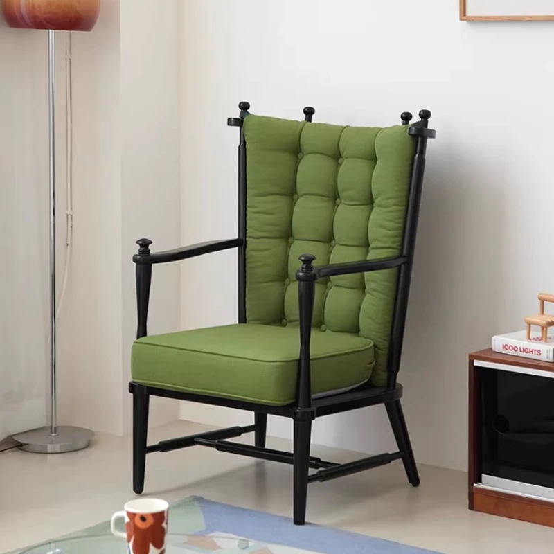 

Single sofa chair medieval American solid wood leisure single chair master chair light luxury high sense