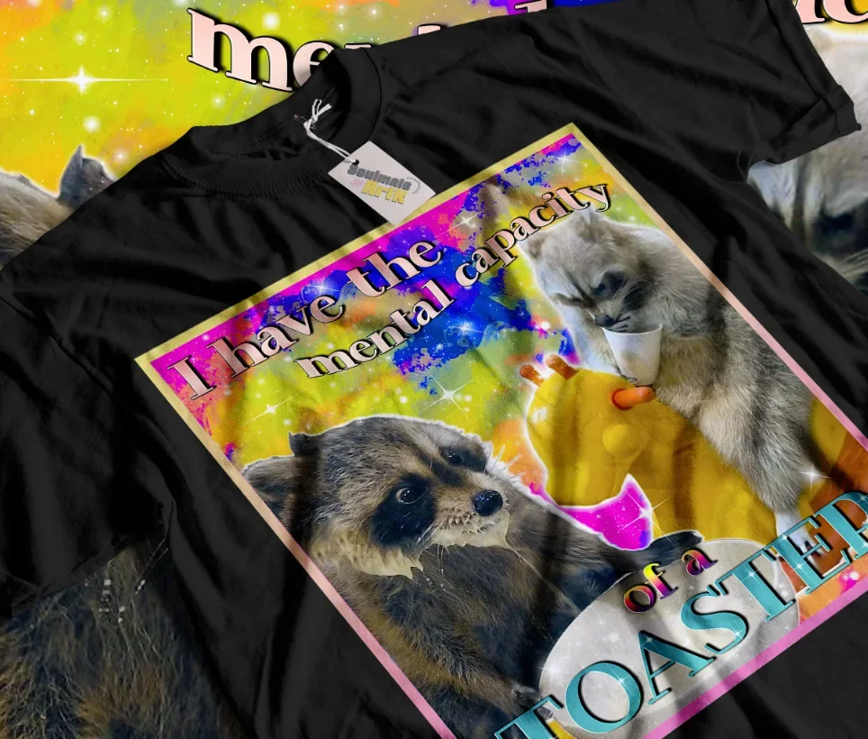 I have the mental capacity of a Toaster T-Shirt, Unisex Vintage Raccoon Shirt