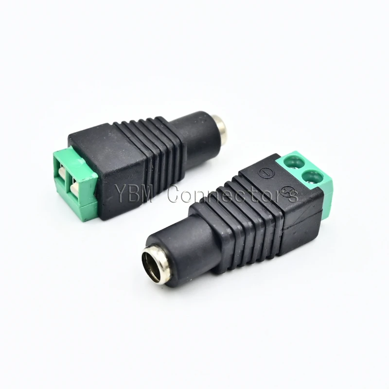 3-100pcs Female Male DC Connectors 5.5mm*2.1mm DC Jack 5V 12V DC Power Connector For LED Strip Light CCTV Camera AC Adapterr