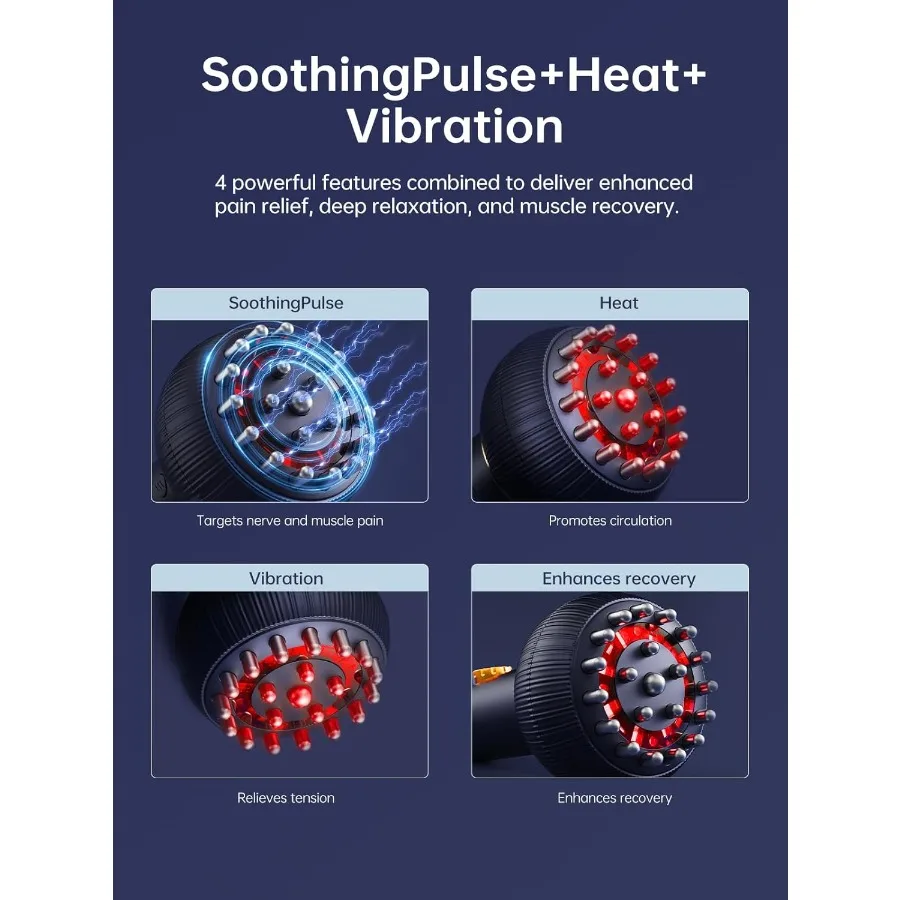 Masajeador terapéutico de pulso calmante para aliviar el dolor de músculos y nervios articulares, alivio del dolor de tejido profundo para ciática, túnel carpiano Ne