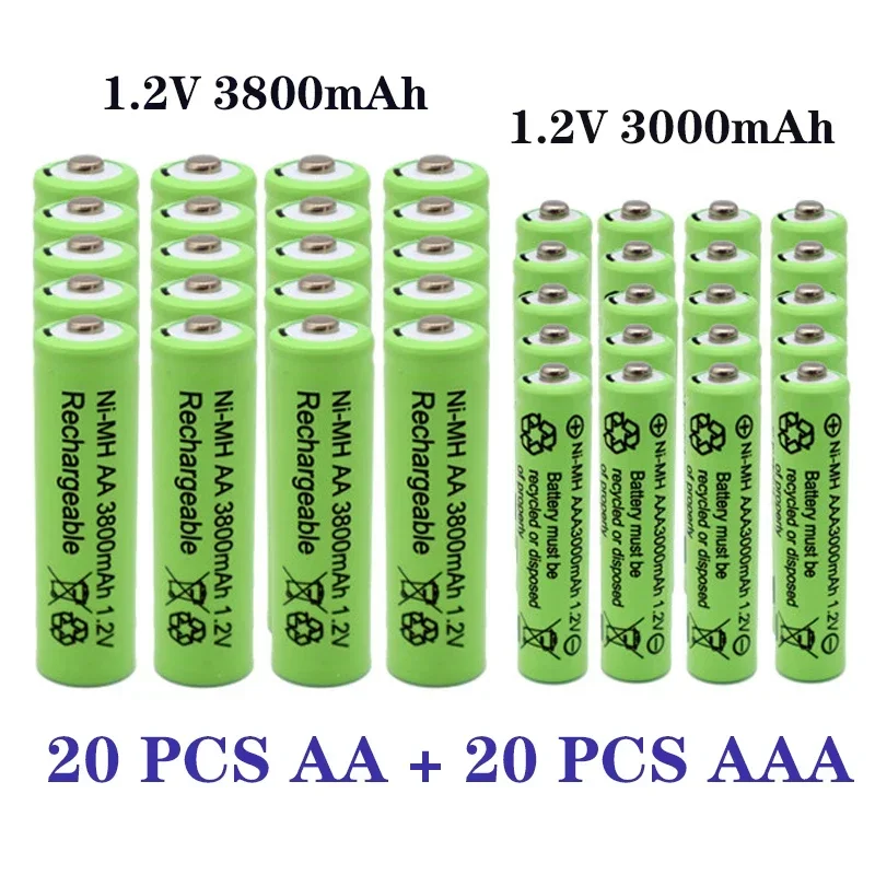 1,2 V AA 3800mAh NI-MH Akkus + AAA 3000 MAh Rechageable Batterie