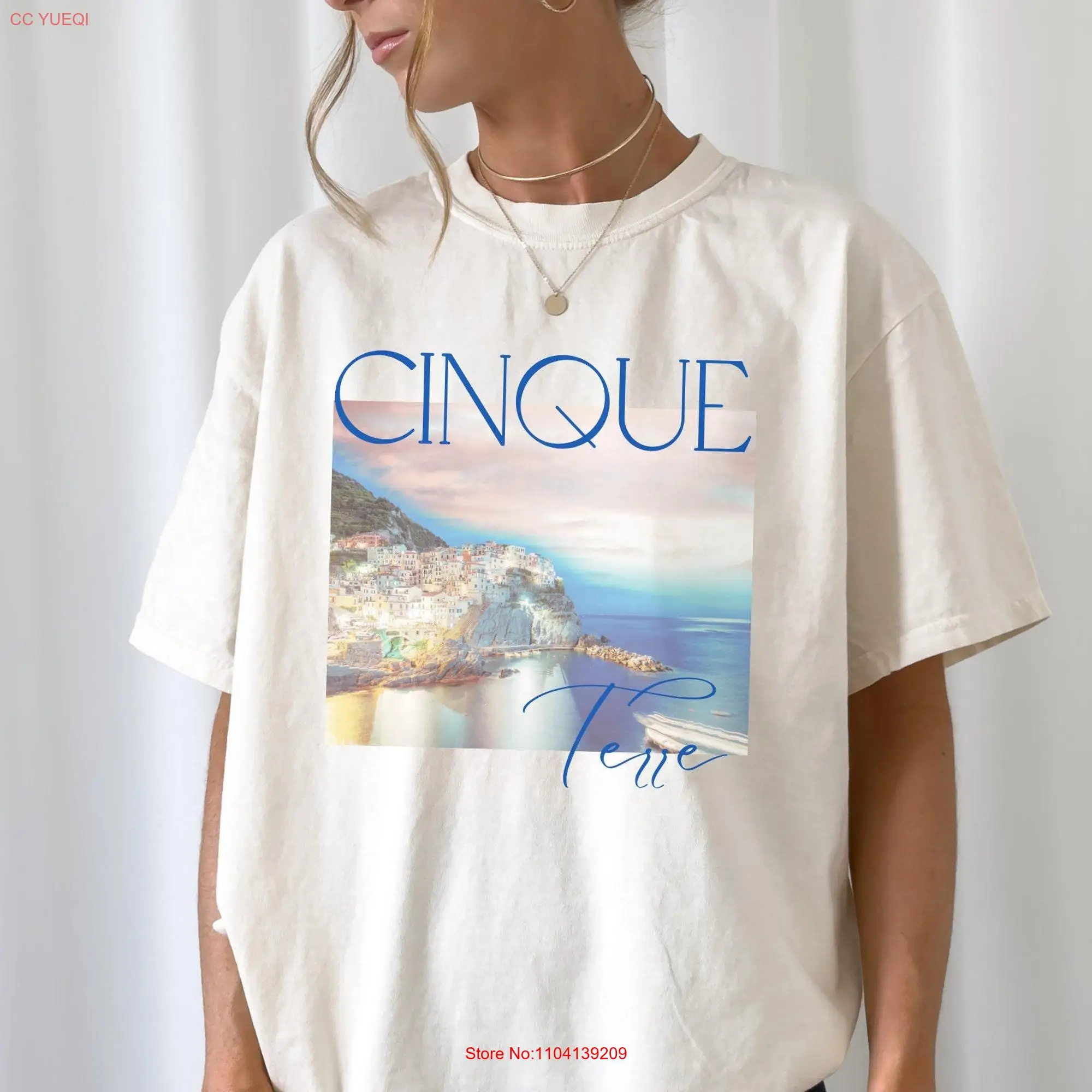 Italy Trip Cinque Terre T Shirt Italian Travel Girls Coastal Vacation Poster Vintage Italia Old Money Aesthetic