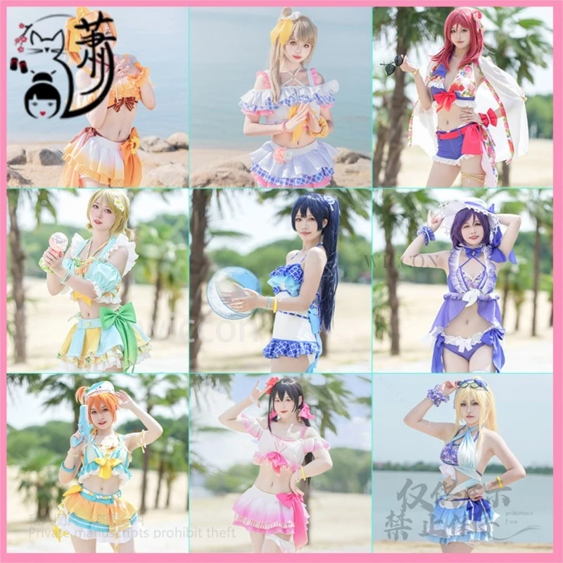 Anime Love Live Days 9 Personaggi Kousaka Honoka Costume da bagno Minami Umi Eli Costumi da bagno Costumi Cosplay Halloween Party Gioco di ruolo XL