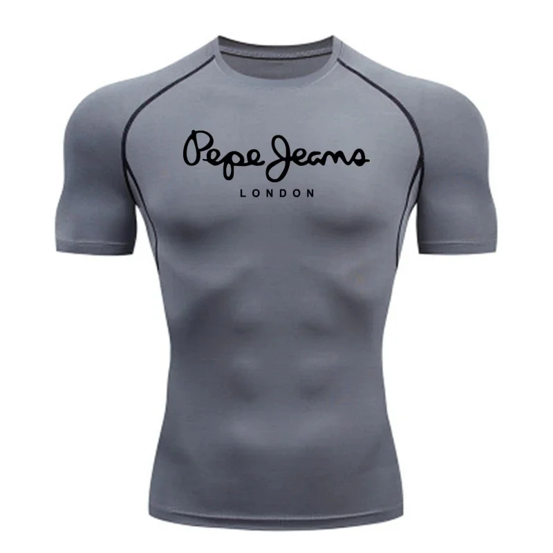 Sports T-shirt Men's Quick Drying Short Sleeved Sports T-shirt Top Gym Fitness Tight Fitting Shirt Training Running T-shirt Men