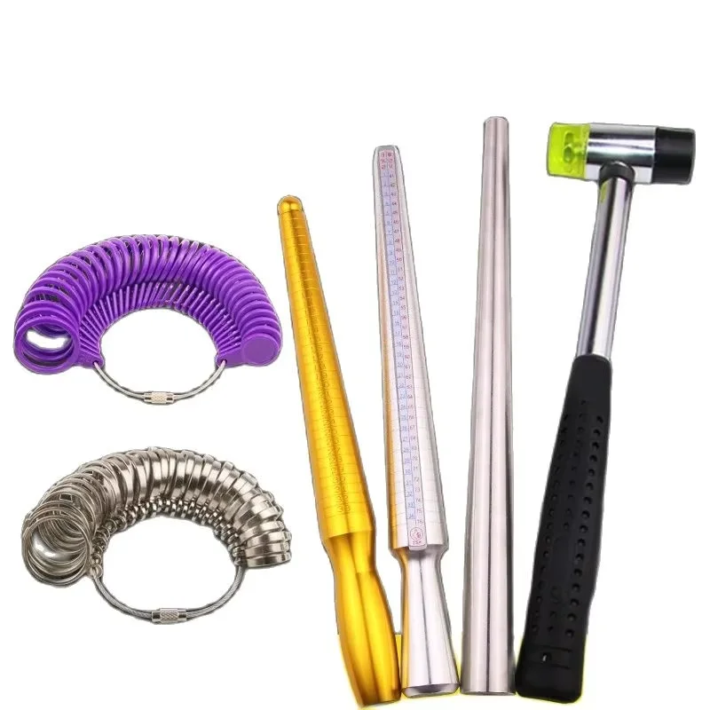 Profesjonalny przyrząd pomiarowy TSK Ring Enlarger Stick Metal Stick Mandrel Handle Hammer do samodzielnego tworzenia biżuterii Narzędzie pomiarowe
