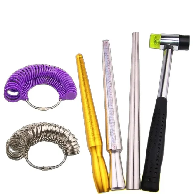 Profesjonalny przyrząd pomiarowy TSK Ring Enlarger Stick Metal Stick Mandrel Handle Hammer do samodzielnego tworzenia biżuterii Narzędzie pomiarowe