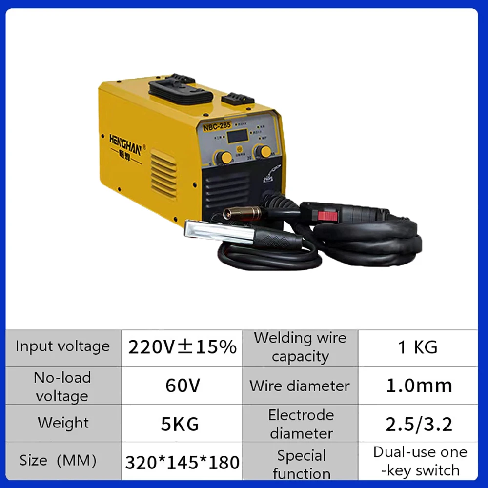 220V 3500W 285A Semi-automatic Welding Machine 2 In 1 MMA Welder MIG Welding Machine Without Gas Arc DC Inverter Welding Machine