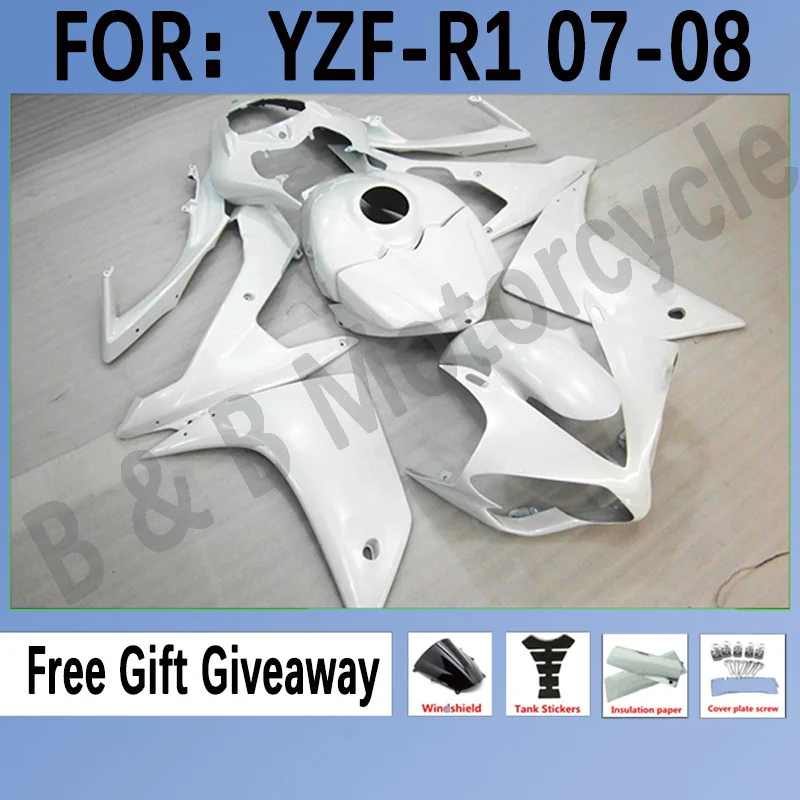 

Для Yamaha YZF R1 2007 2008, комплект кузова мотоцикла, популярные товары, комплекты для изменения цвета корпуса, стильный обтекатель, белый цвет