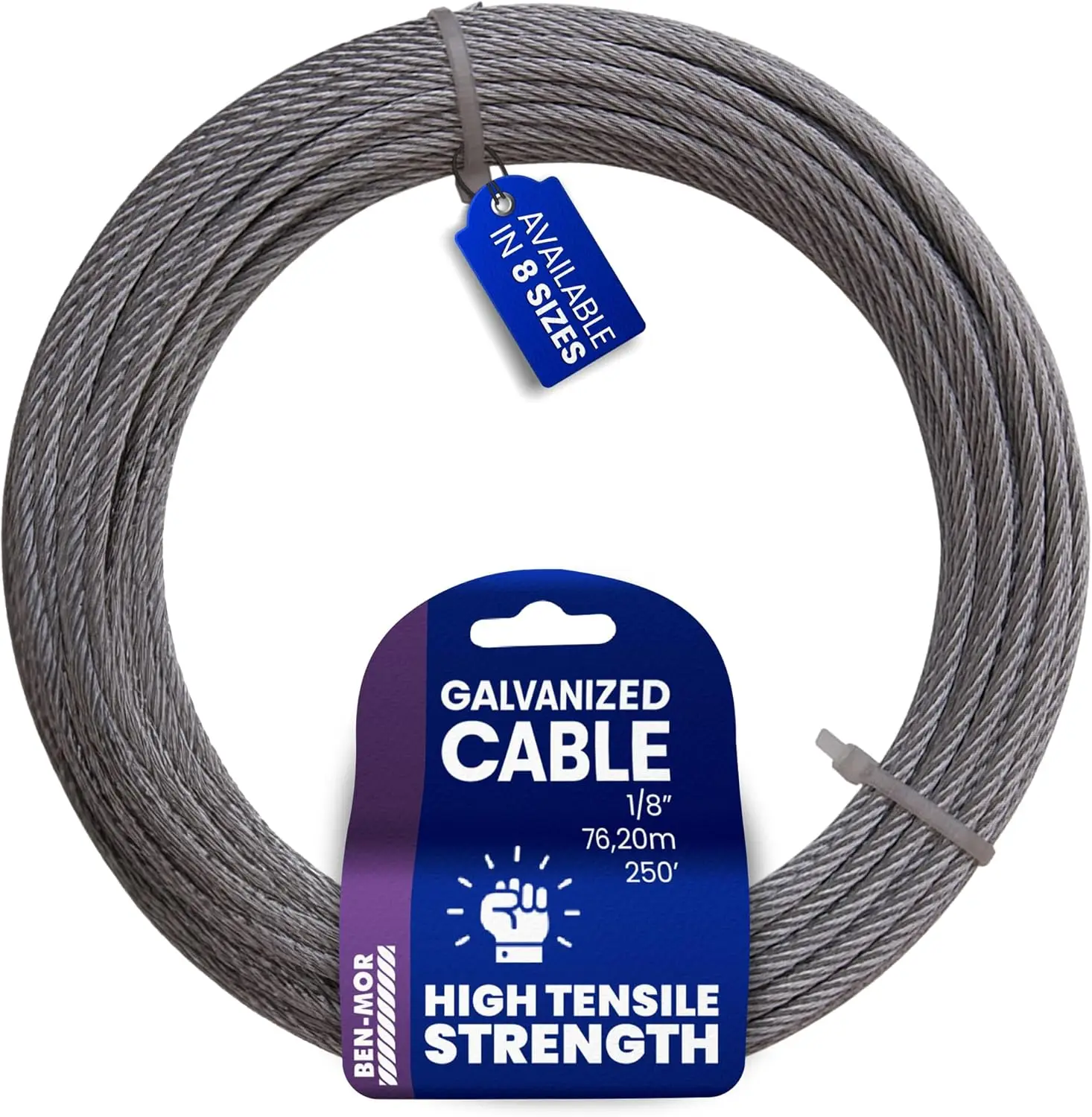 Steel Cable – 1/8 in x 500 FT 7X7 Core Flexible Cable Wire for Fencing, Clothesline, Deck Railing, Pulley, Winch Loop