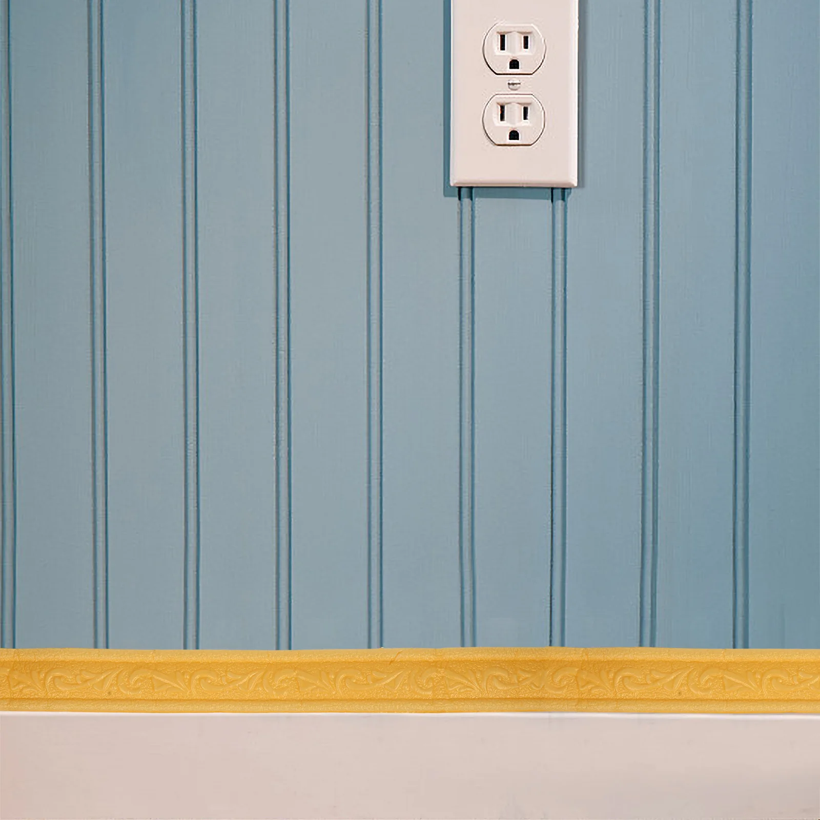 

1 Roll Foam Baseboard Durable Self Adhesive Wall Edge Trim Flexible Corner Molding Peel Stick Baseboard