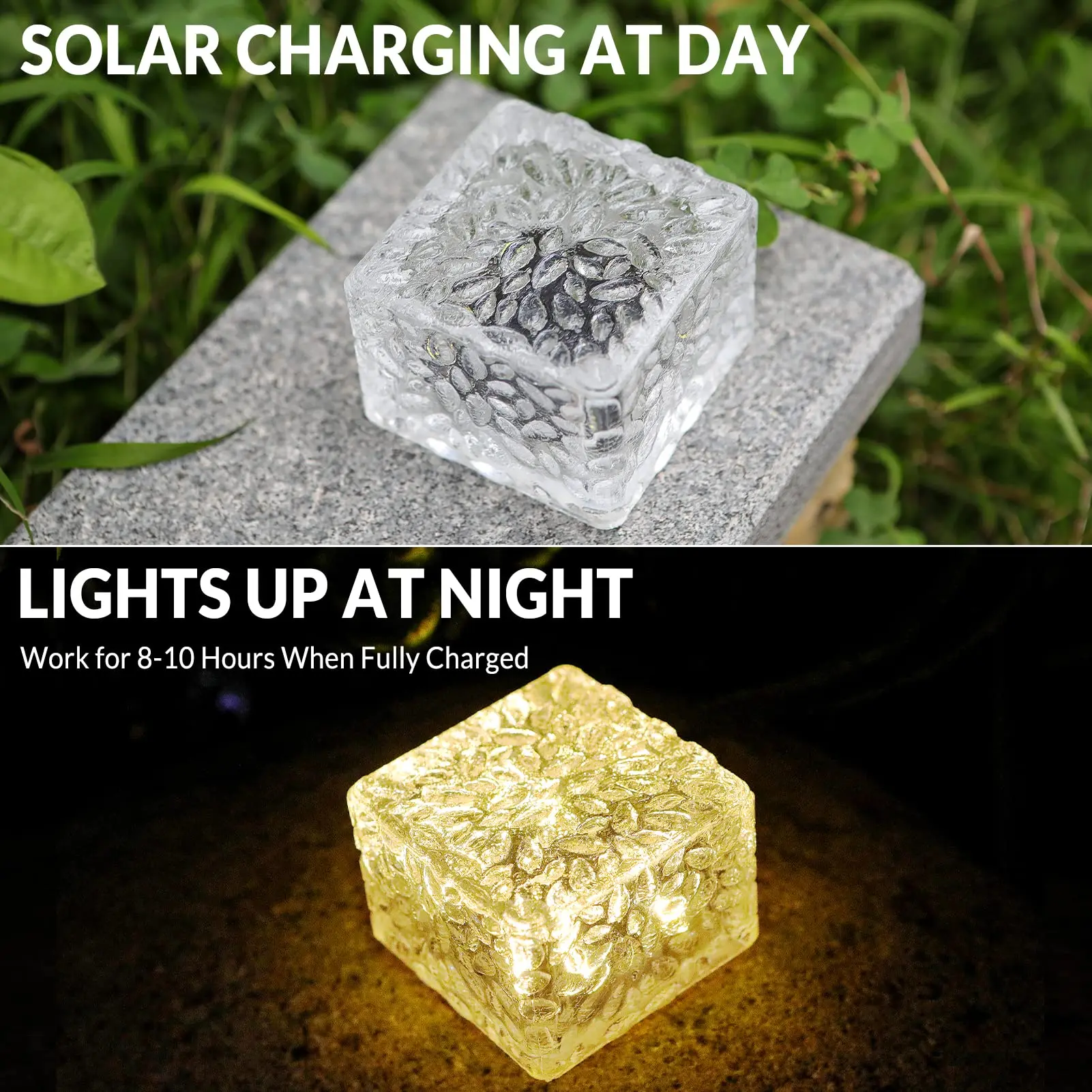 4 Packs Solar Brick Lights Outdoor Waterproof Patio Brick Lights 2.8 * 2.8in Garden Decor for Outside Patio Yard Pathway Decor