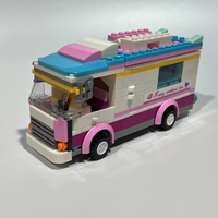 337pcs small building blocks mobile dining car model educational toy for girls to play house and assemble to cultivate children'