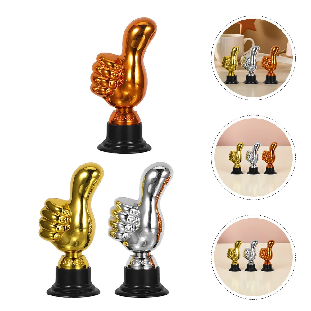 

6pcs Thumb Up Trophy Plastic Mini Awards For Classroom Reward Teacher Appreciation Employee Coworker Volunteer Recognition