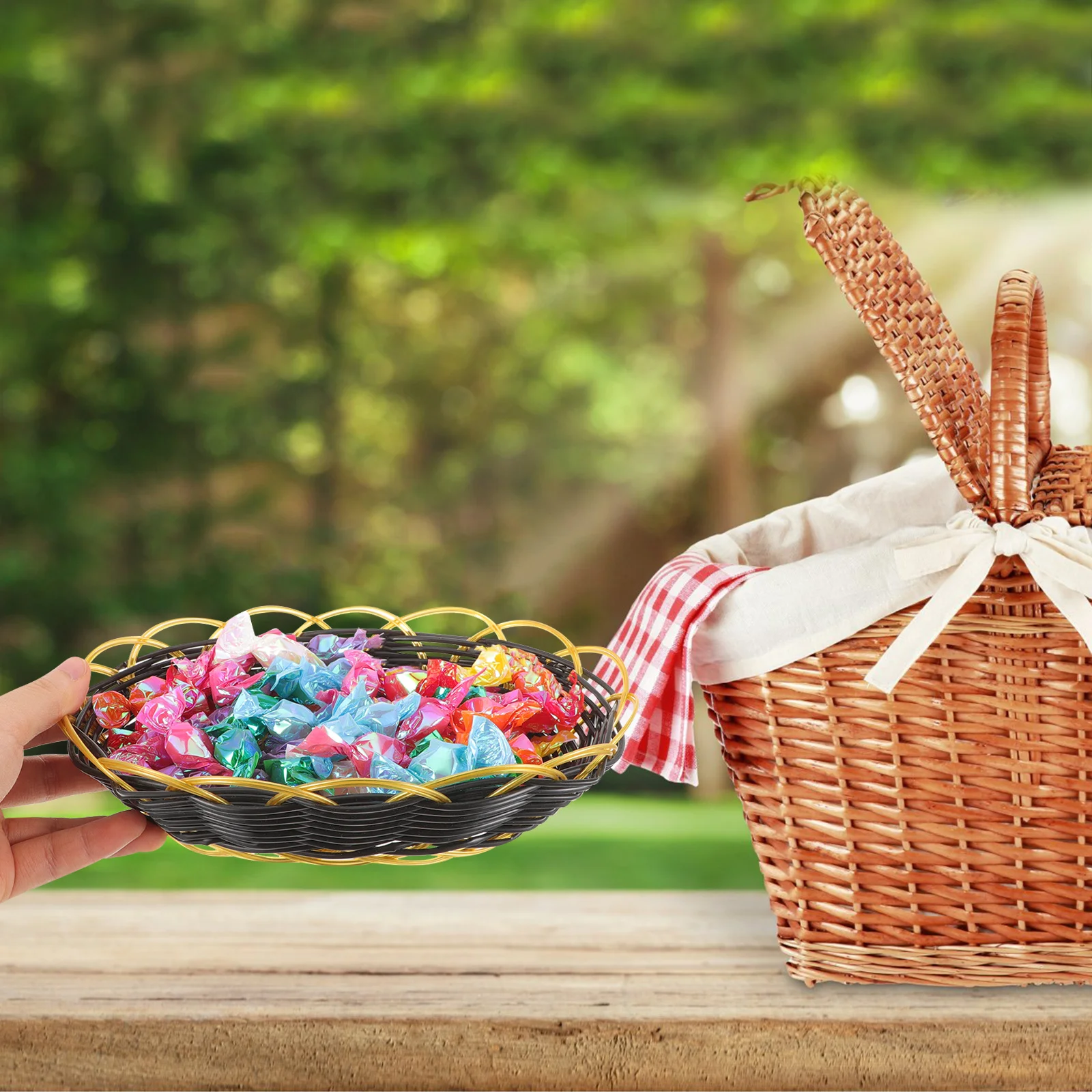 6 قطع من سلال الوجبات السريعة، حاويات تخزين بلاستيكية، منظمات الوجبات الخفيفة متعددة الأغراض، حامل خبز بسعة كبيرة، فشار #5