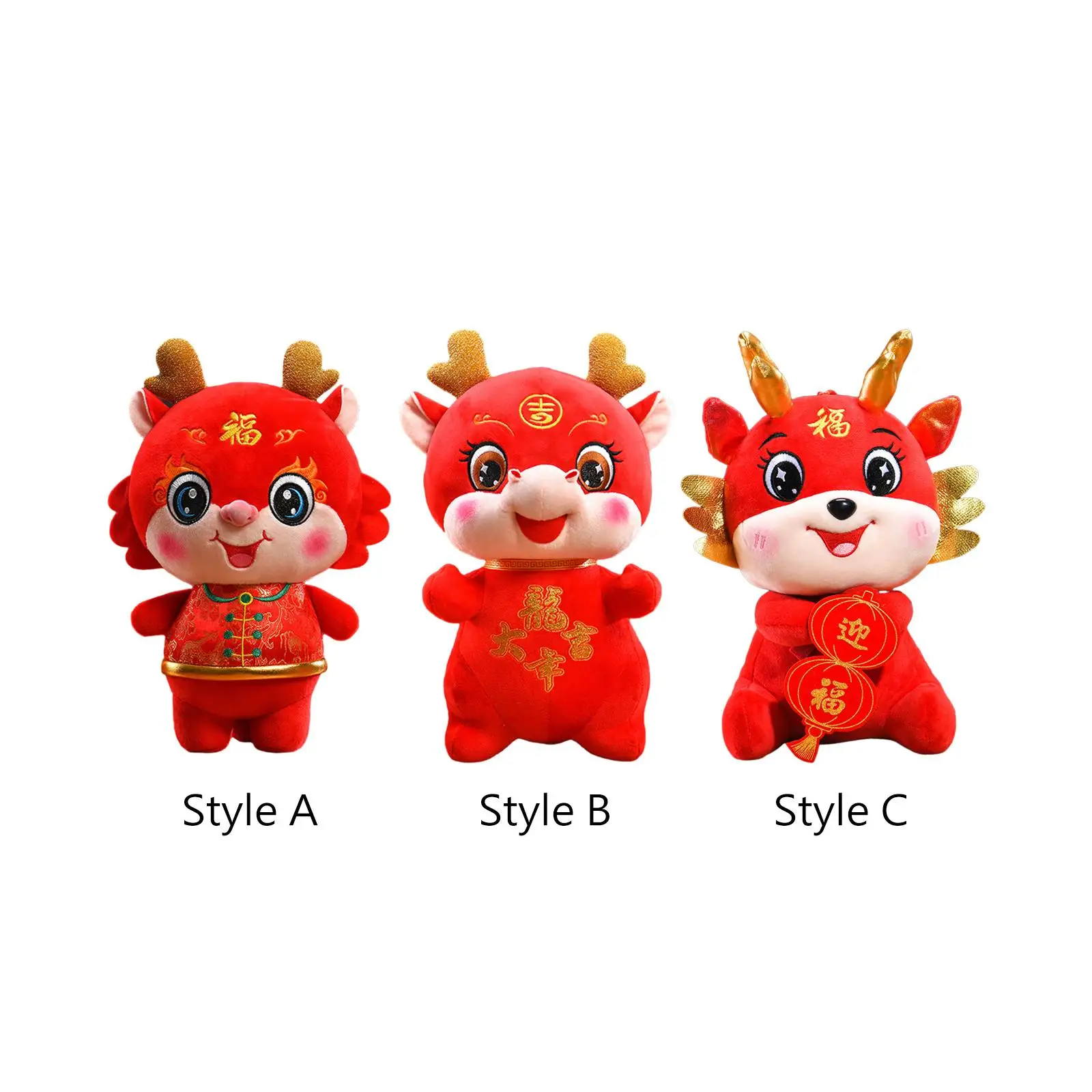 2024 Chinese Dragon Plush Toy Cute Spring Festival Ornaments Plush Animal Dragon