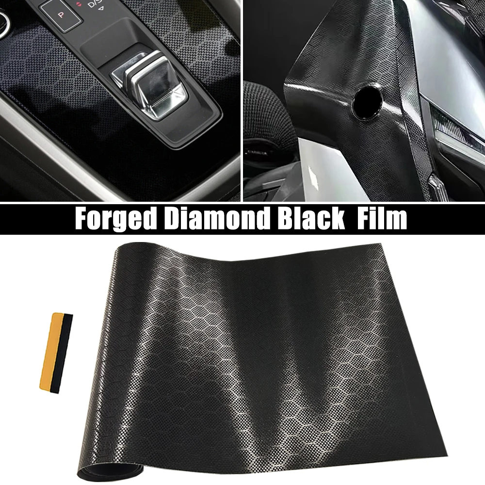 Diamond Forged Carbon Fiber Sticker Honeycomb Vinyl Wrap Waterproof Decal Film for Car Body Console Laptop Helmet Car Accessorie