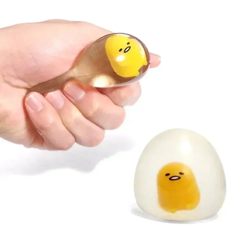 New Gudetama Cute Cartoon Egg Stress Reliever Squeeze Toy Doll Transparent Vent Ball Anime Peripherals Child Festival Gift