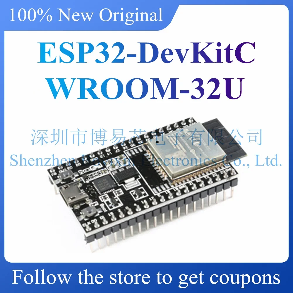Placa de desenvolvimento ESP32-DevKitC original e autêntica equipada com módulo WROOM-32D/U