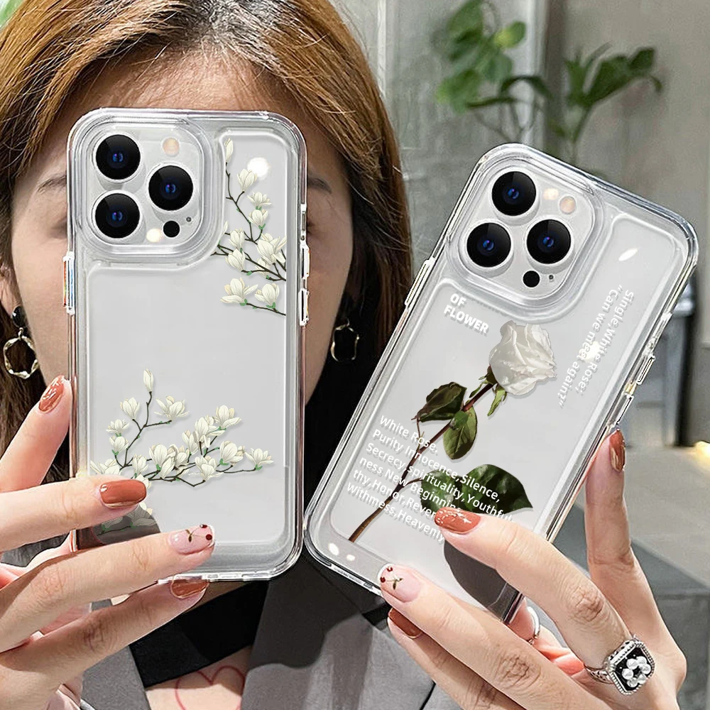 For Realme C35 Case Clear Acrylic Protection Case For OPPO Realme 9i C31 C30 C25Y C21Y C21 Y C15 C11 2021 C20 Rose Flowers Cover