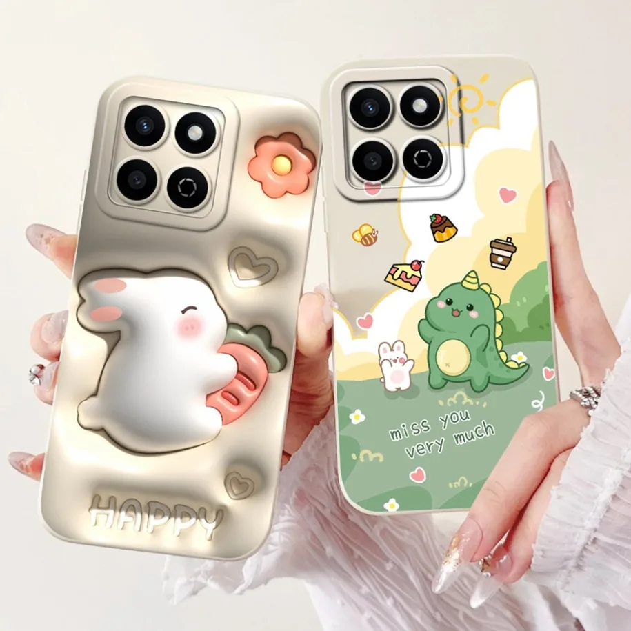 Case For Honor X7c 4G Cover HonorX7c 5G ALT-NX1 Phone Case Cute Panda Cartoon Soft Silicone Matte Cover For Honor 200 Smart Capa