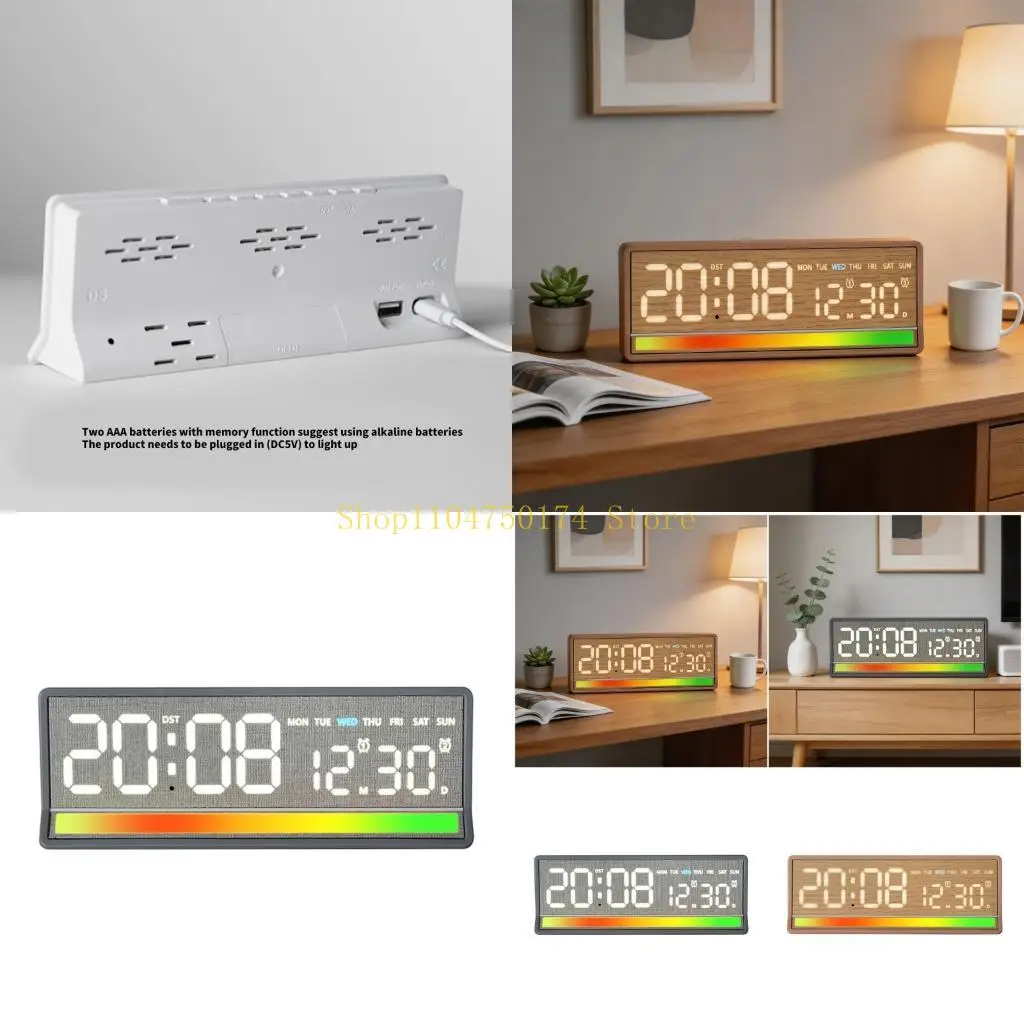 Interactive Music Reactive Color Changing Clock with Time Display & Durable Component Dynamic Rainbows Lighting Effect Clock top