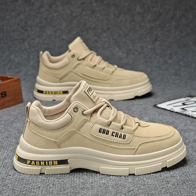 Autumn Men's Work Shoes Outdoor Non-slip Wear-resistant Sneakers 2026 Fashion Breathable Platform Shoes All-match Safety Shoes