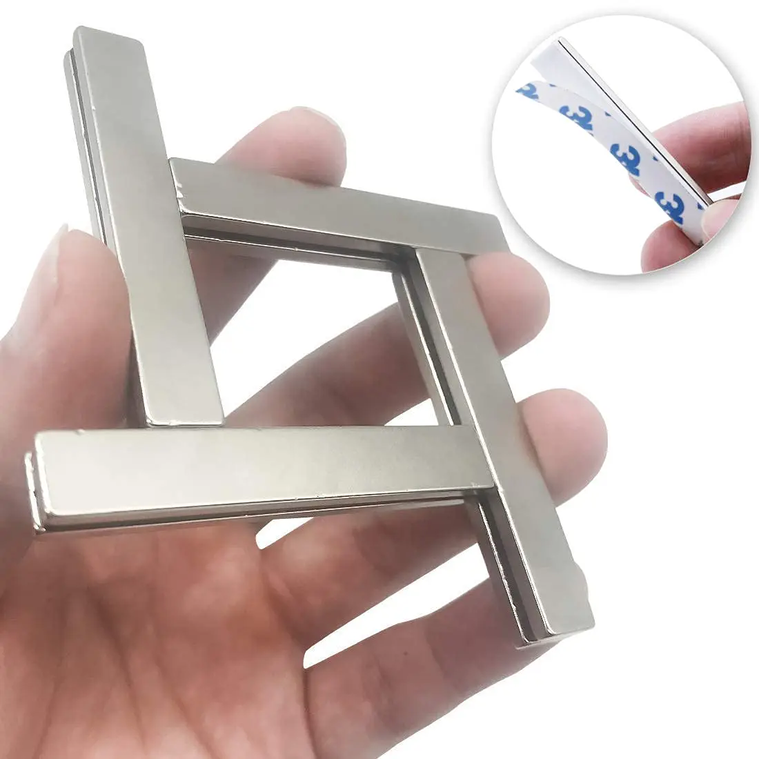 

4Pcs Magnets Bar Rare Earth Magnet Heavy Duty Strong Neodymium Bar Magnets with Double-Sided Adhesive - 60 x 10 x 3mm Neodymium