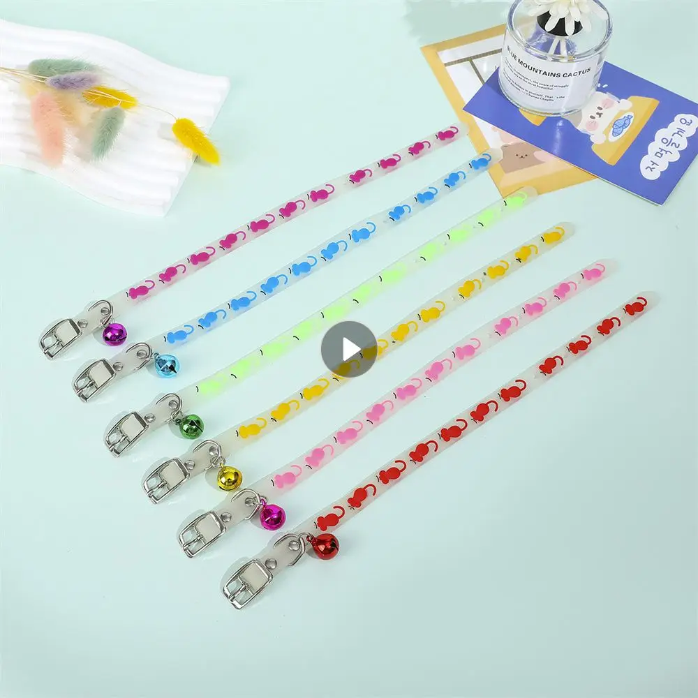 Luminous Cat Necklace Comfortable To Wear Size Adjustable Fluorescent Comfortable Pet Luminous Necklace Silicone Pet Collar