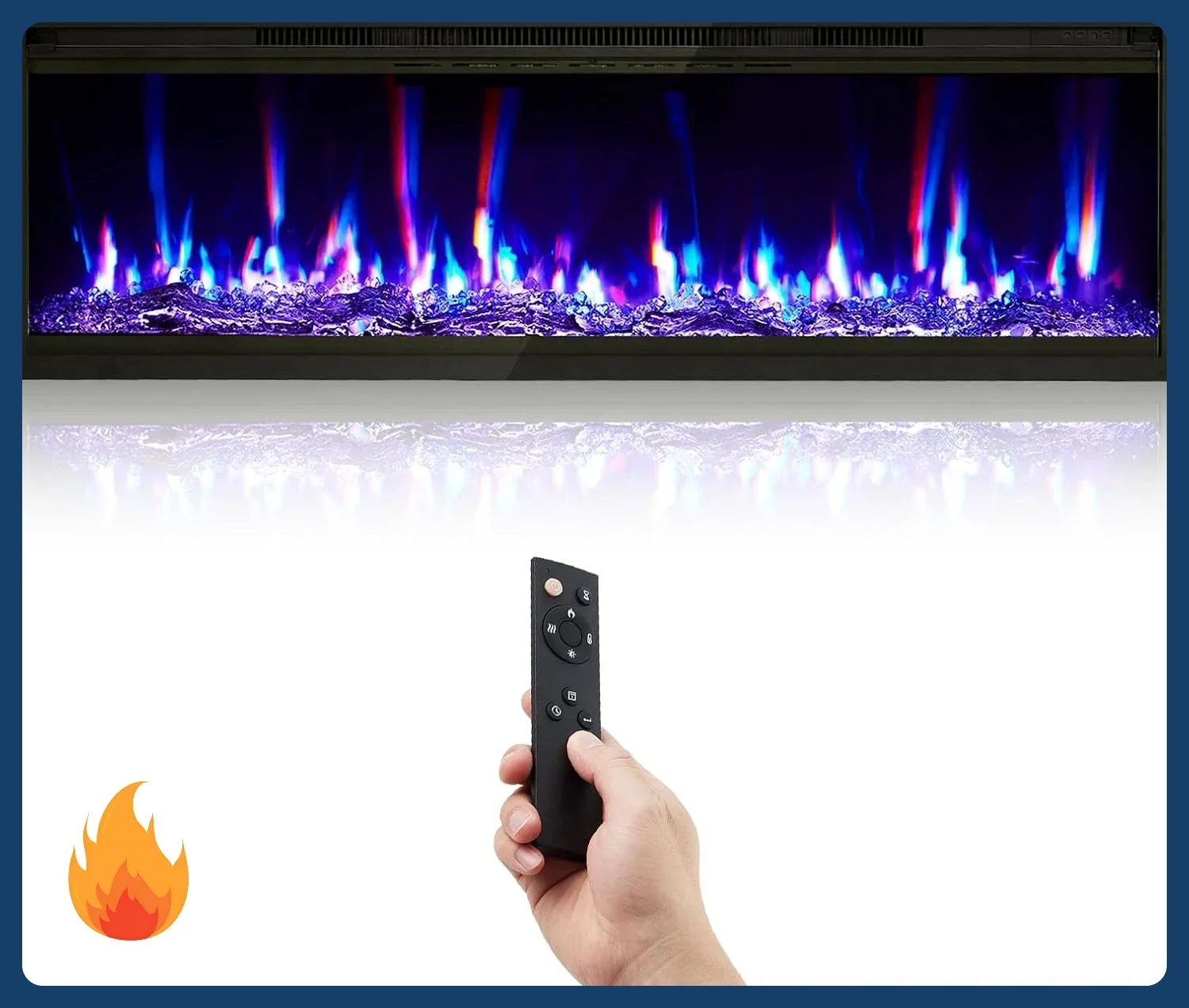 

[Discounted Price!]42 in Electric Fireplace Wall Mounted/Recessed with Remote Control, 4.2 in Ultra-Thin Linear Fireplace Heater