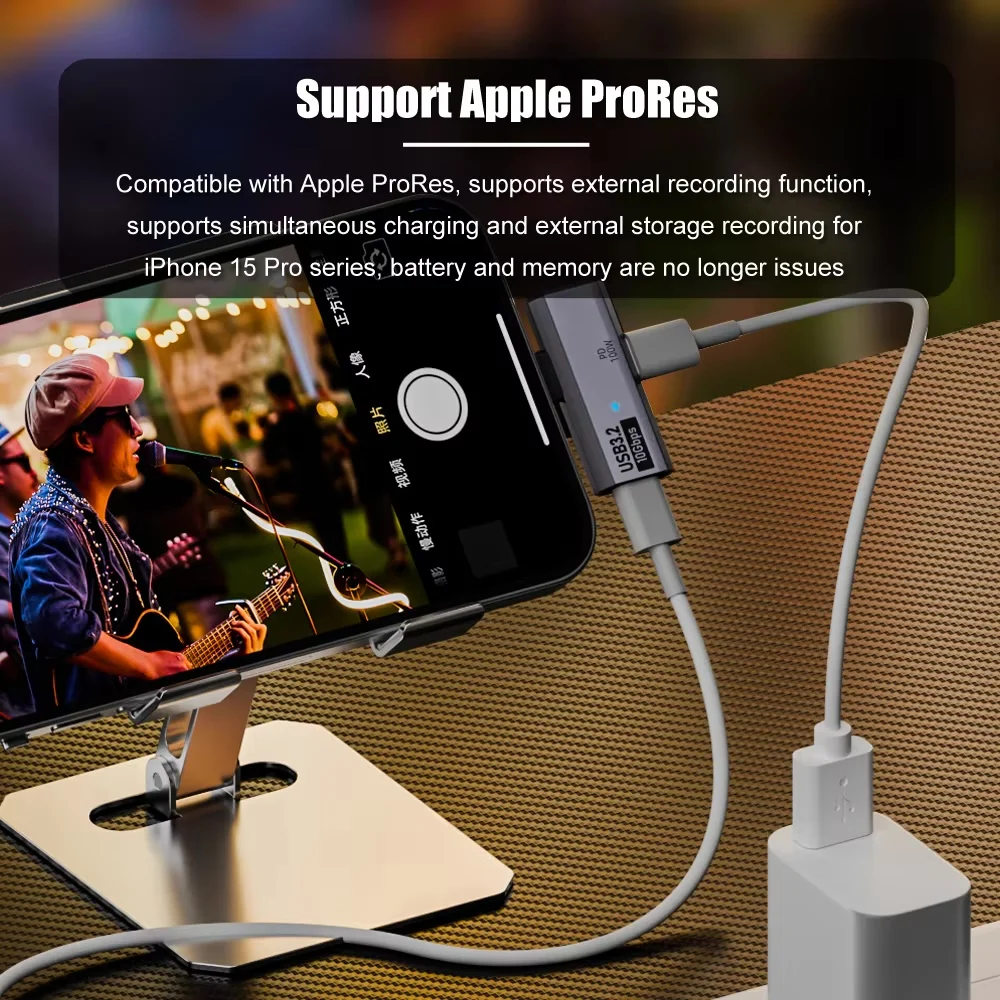 USB C 헤드폰 및 충전 어댑터 1입력 2출력 타입 C 오디오 어댑터 (PD100W 고속 충전 USB C 분배기 포함, 아이폰용)