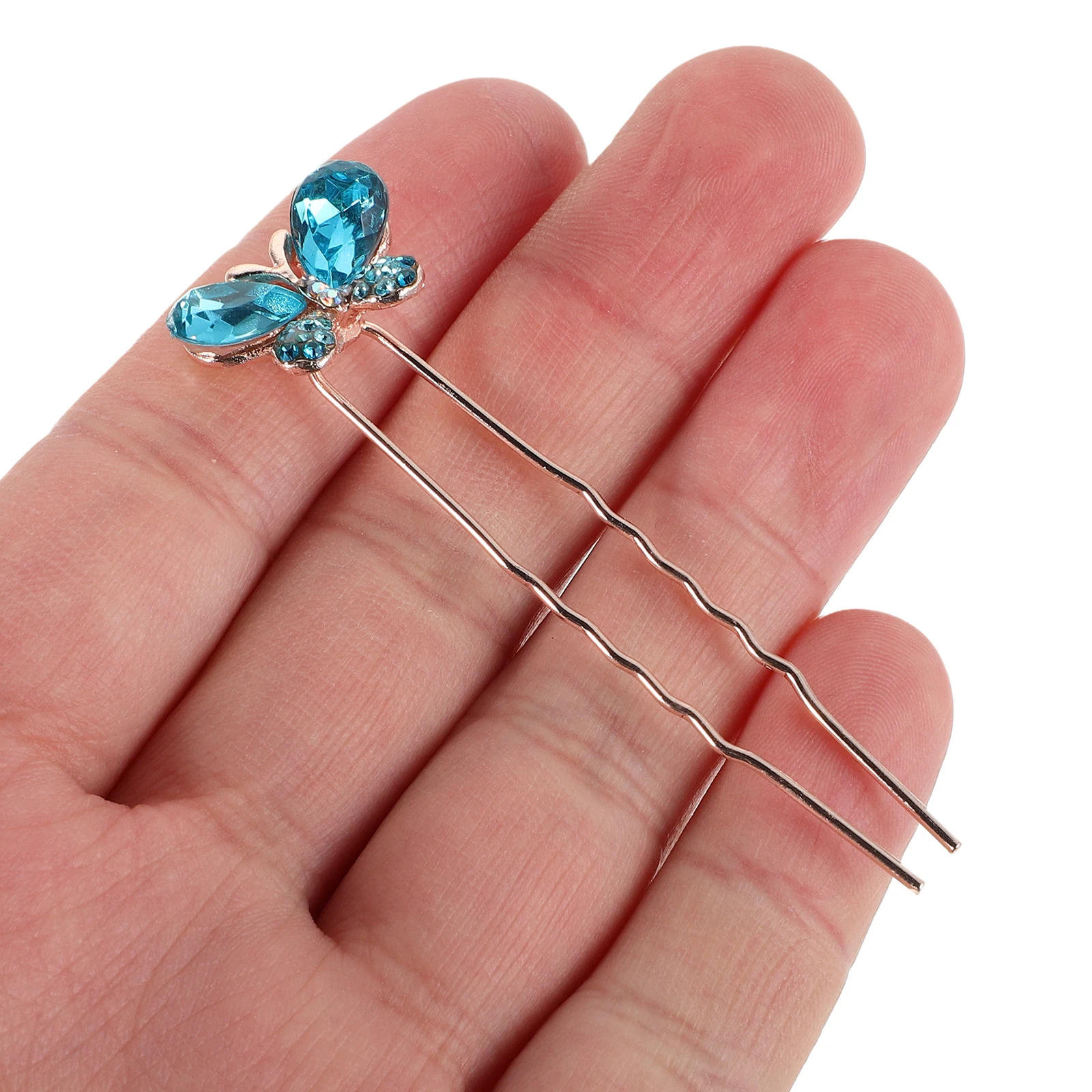 

4pcs Butterfly Hairpin Accessories Rhinestone Hair Clips for Women Hollow Metal Side Barrettes Bridesmaid Party Hair Forks