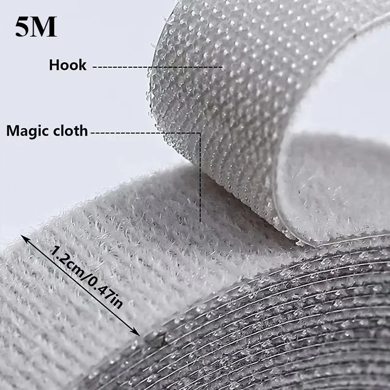 Cable Organizer Cable Tie Reusable Cable Ties 5M Adjustable Cord Organizer for Tangle Free Cable Management Wire Management Tape