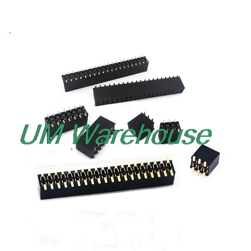 

50pcs 1.27mmPatch double female Header Connector(SMT) Orichalum plating 1u High temperature resistance 2*50 4.3mm