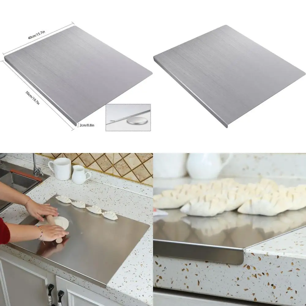 

Большая разделочная доска из нержавеющей стали - сверхпрочная, для кухни, выпечки, мяса и овощей (50x40 см)