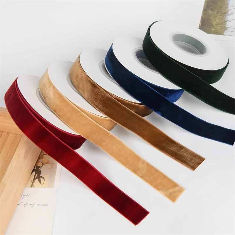 New 20mm 5 yards/lot Velvet Ribbon Handmade Wedding Party Decoration Ribbon For Gift Wrapping DIY Hair Bowknot Sewing Fabric