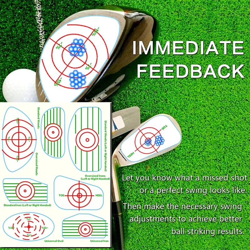 7in1 Golf Club Impact Target Label Tape Sticker Practice for Iron Woods Wedge Club Test Paper Training Aid Accessories