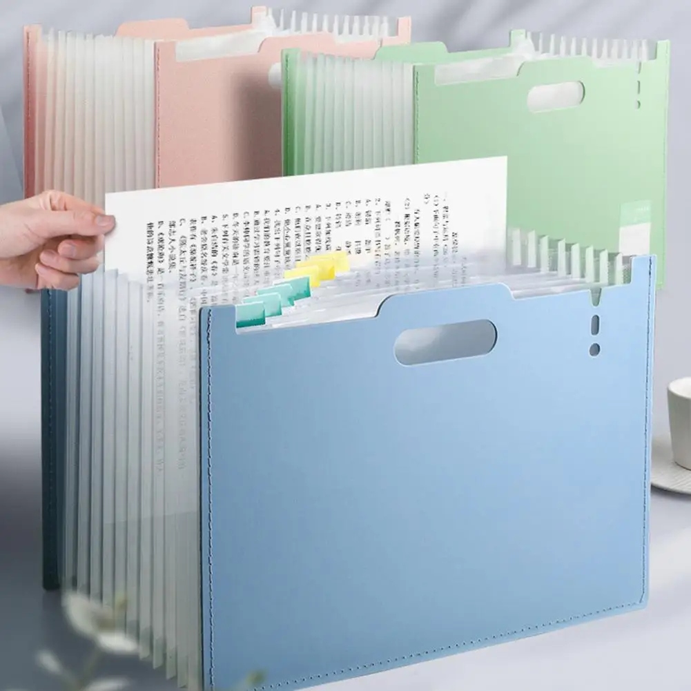 

File Folder Multi-pages 13 Pockets Large Capacity Horizontal/Vertical Expandable Bag Paper Document Accordion File Organizer