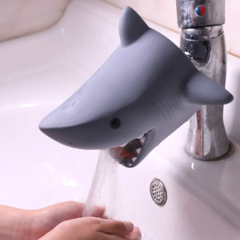 Shark Crocodile Extender Wash Silicone Hand Wash Faucet Cover Kids Bath Spout Cover Safety Corner Guards Protector