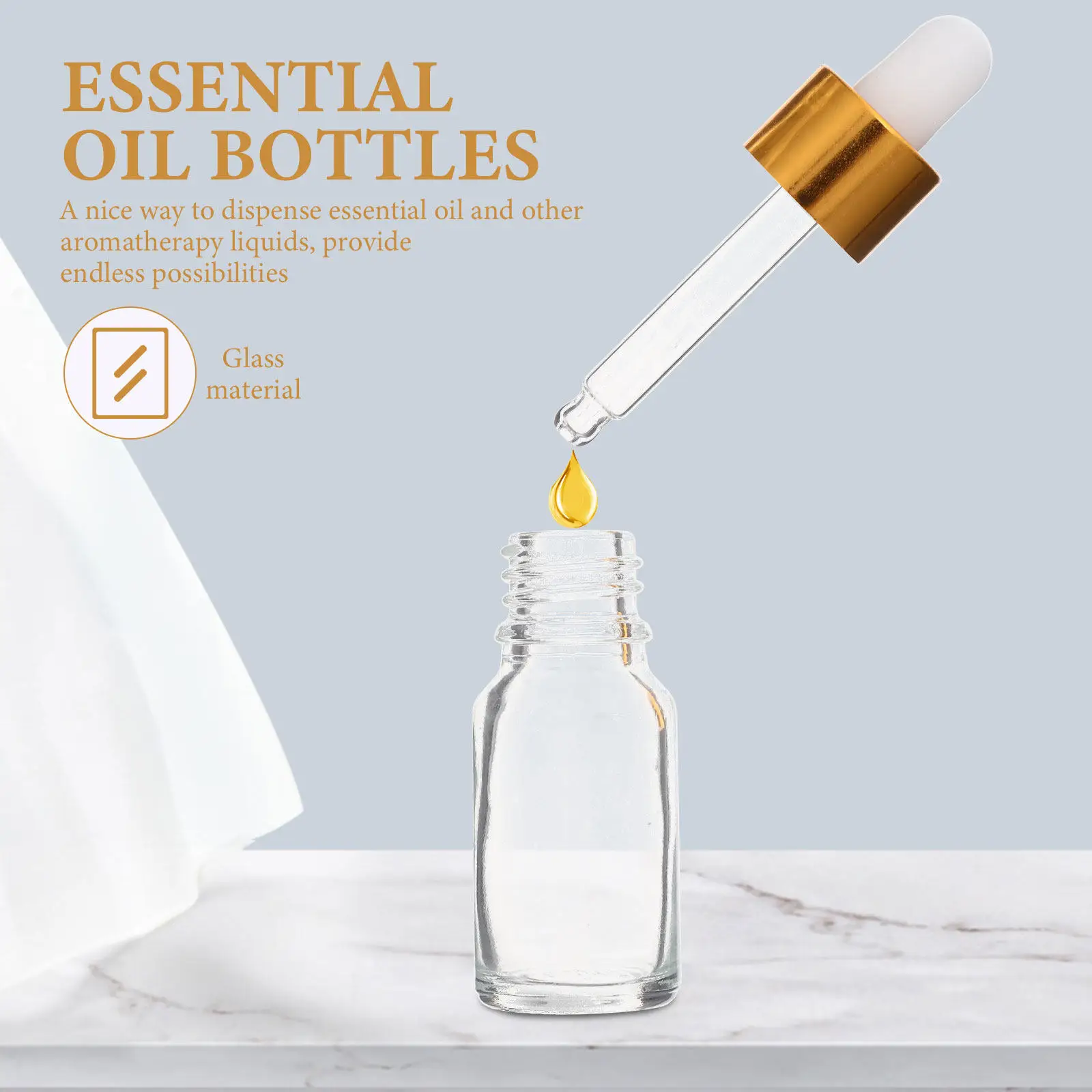 

20 шт. портативных стеклянных флаконов-капельниц для эфирных масел, герметичные дорожные бутылочки для DIY косметики, ароматерапии, масел для бороды и волос