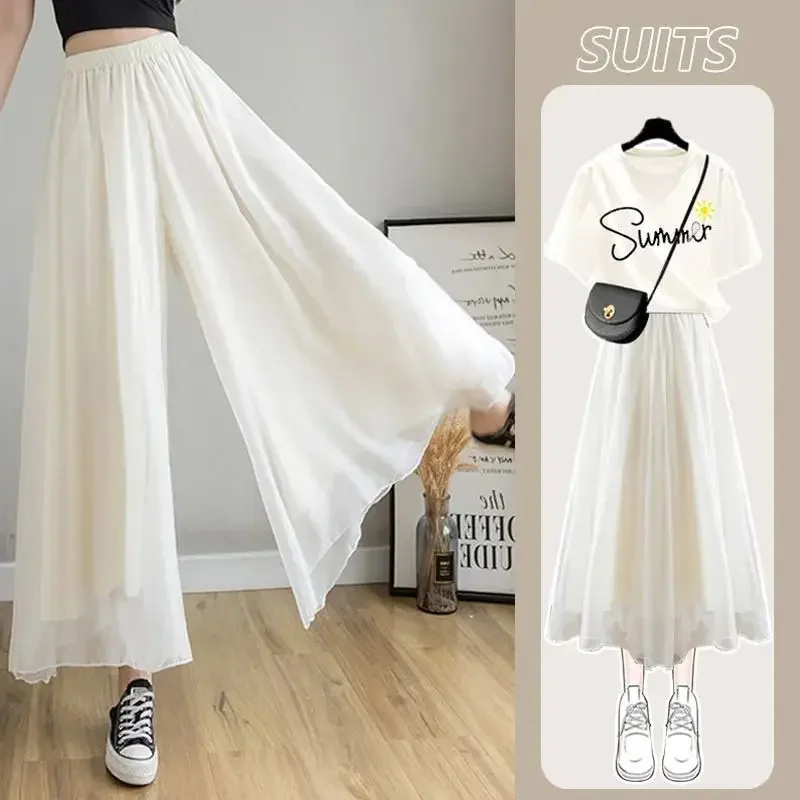 Female Clothing Dress Solid Women\'s 2023 Summer New Loose Versatile Elastic Waist Fashion Elegant Pant Skirt