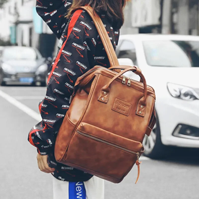 Mochila Vintage de cuero de alta calidad para mujer, morral escolar de alta capacidad, morral de viaje para chicas adolescentes, 2024