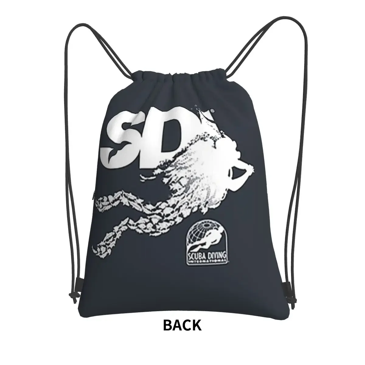 Scuba Diving International (SDI)- Scuba Fish Diver Backpacks Drawstring Bag Multi-function Shoes Bags For School Students