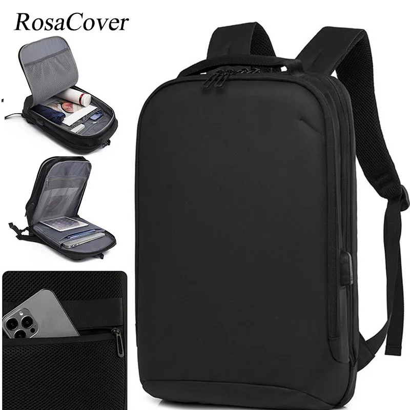 Men Lightweight Multifunctional 15.6 Inch Laptop Backpack Waterproof Business Travel Notebook Bag USB School Bag Pack for Male