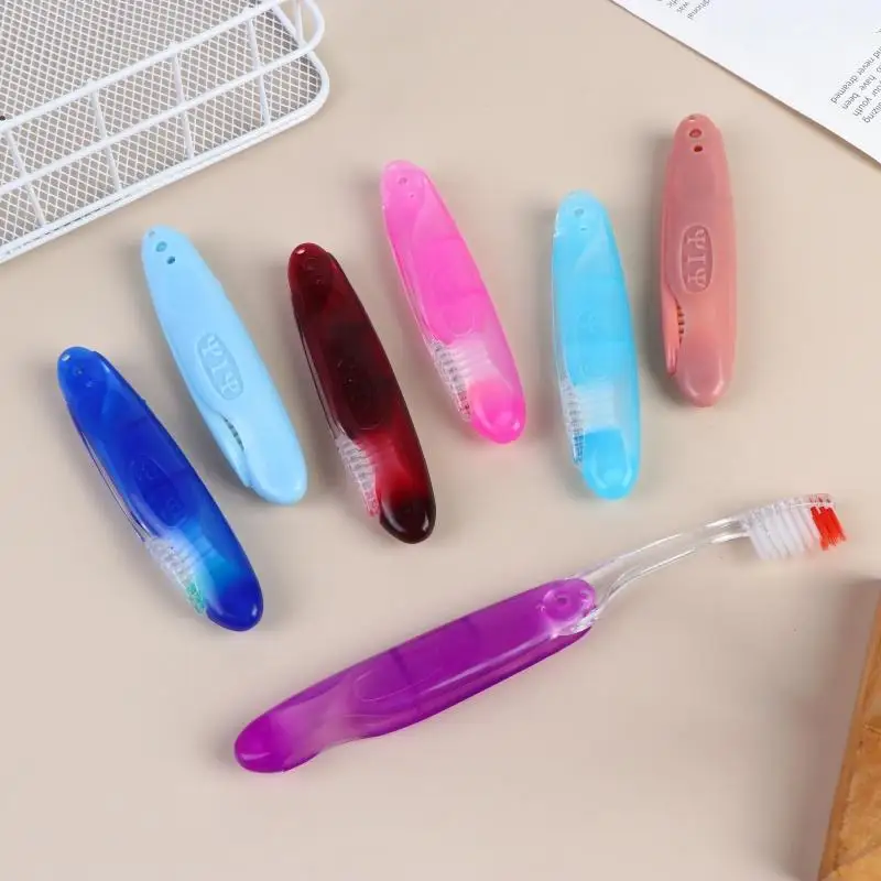 Travel Folding Toothbrush Portable Toothbrush Built In Cover Multi Color Size Collapsible Brush For Trip Daily Use Women Men