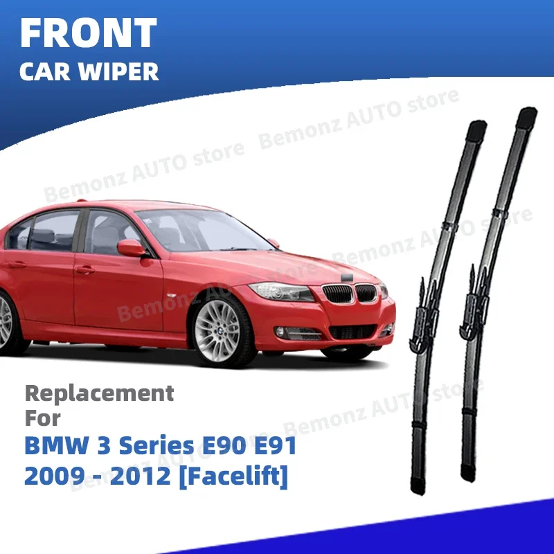 LHD Frontwischerblätter für BMW 3er E90 E91 2009–2012 Facelift 2 Stück Windschutzscheibe Fenster Windschutzscheiben-Zubehör