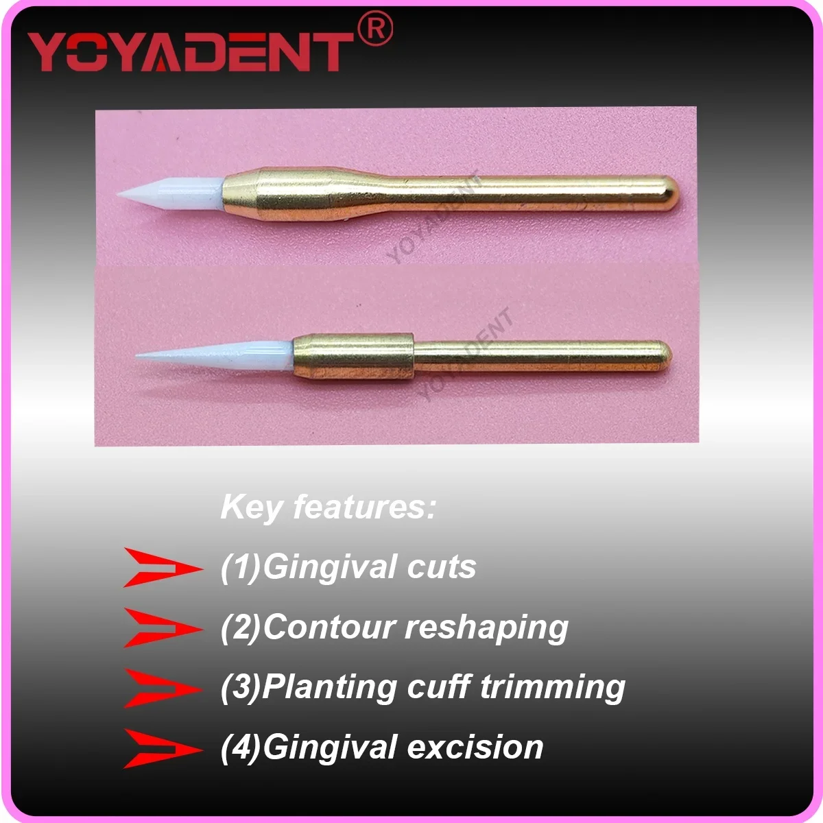 Dental Soft Trimmer Bur Keramikimplantat Chirurgisches Werkzeug – Soft Tissue Gingiva Contouring Burs für die Zahnmedizin – 21 mm 23 mm
