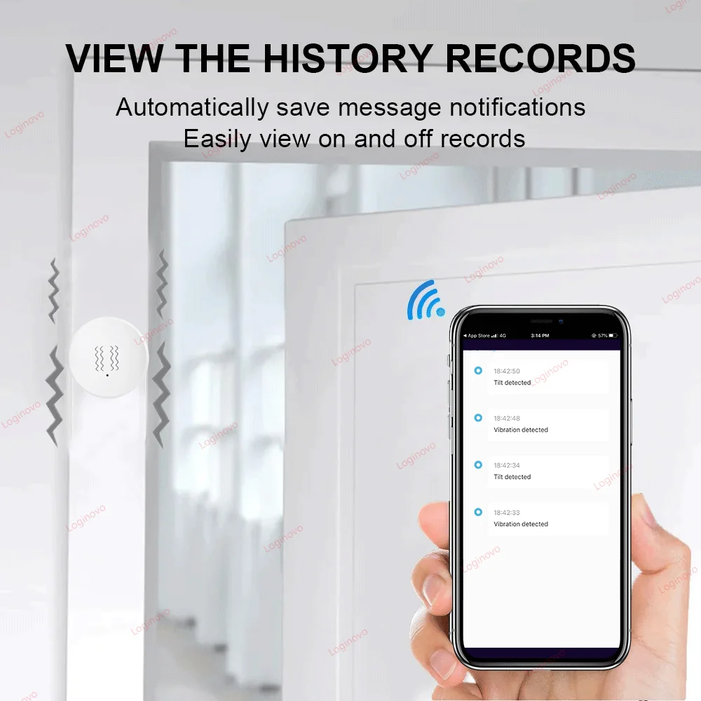 Sensor de inclinación de vibración ZigBee para puerta y ventana con eje XYZ, detección de alarma de seguridad para el hogar inteligente, Compatible con Tuya Smart Life