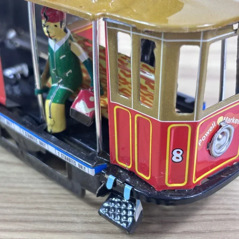 Los Angele Trolley affascinante meccanico Retro Metal Tin modello Wind-Up Toy nostalgico da collezione delizioso regalo di compleanno per bambini