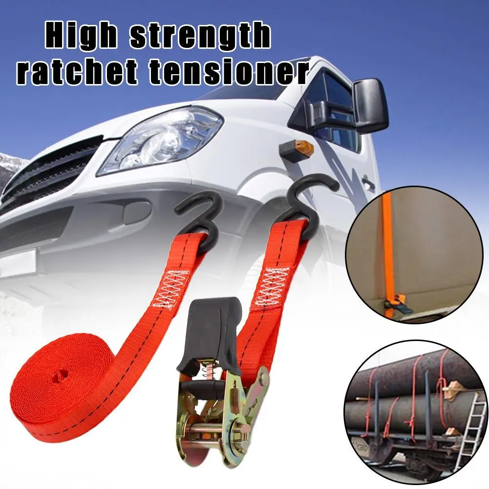 Ratchet Tie Down Cargo Straps Lashing Package Webbing Hold Secure Ratchet Belt Moving Hauling Trucks Motorcycle Ratchet Straps