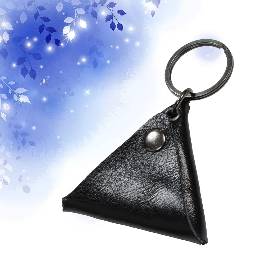 

Guitar Pick Bag Display Holder Metal Picks Wallet Keychain Black Holders with Keyring
